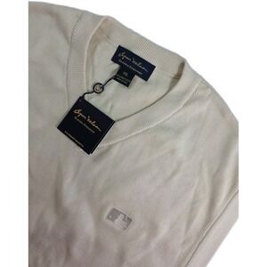 Byron Nelson Eleven Sweater Vest RIB Knit Sz 2XL Golf Cotton CREAM MLB LOGO NWT